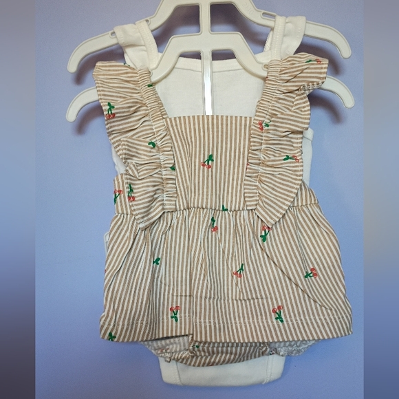 Carter's Other - Carter's Striped Tan and White Kids Matching Set